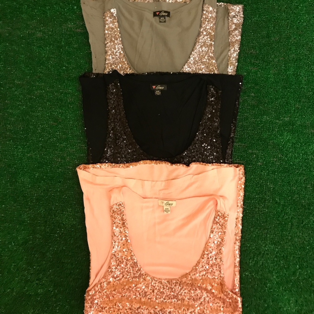3 sequin tanks